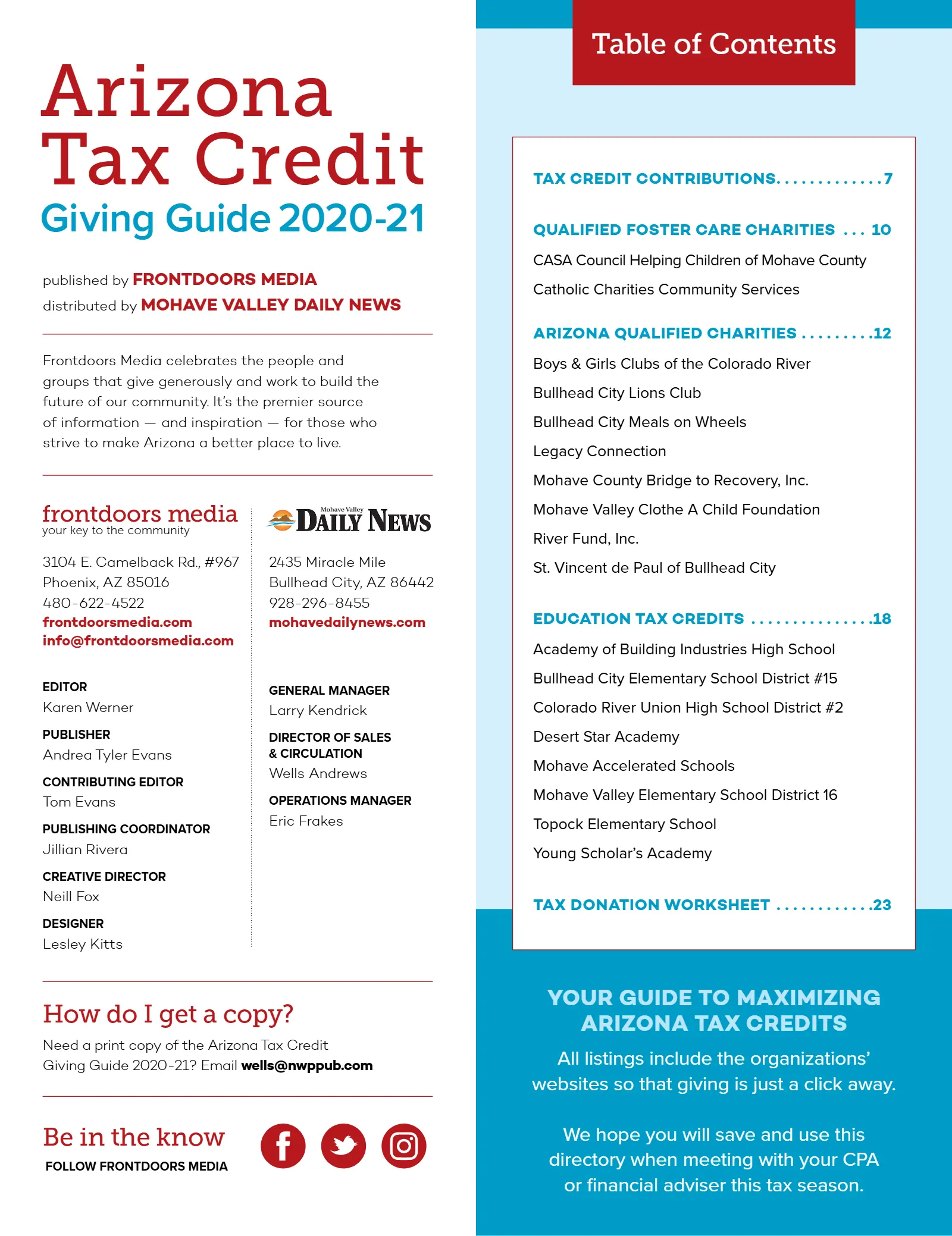 Arizona Tax Credit Guide 2020-2021 — Bullhead City Area Edition, page 5