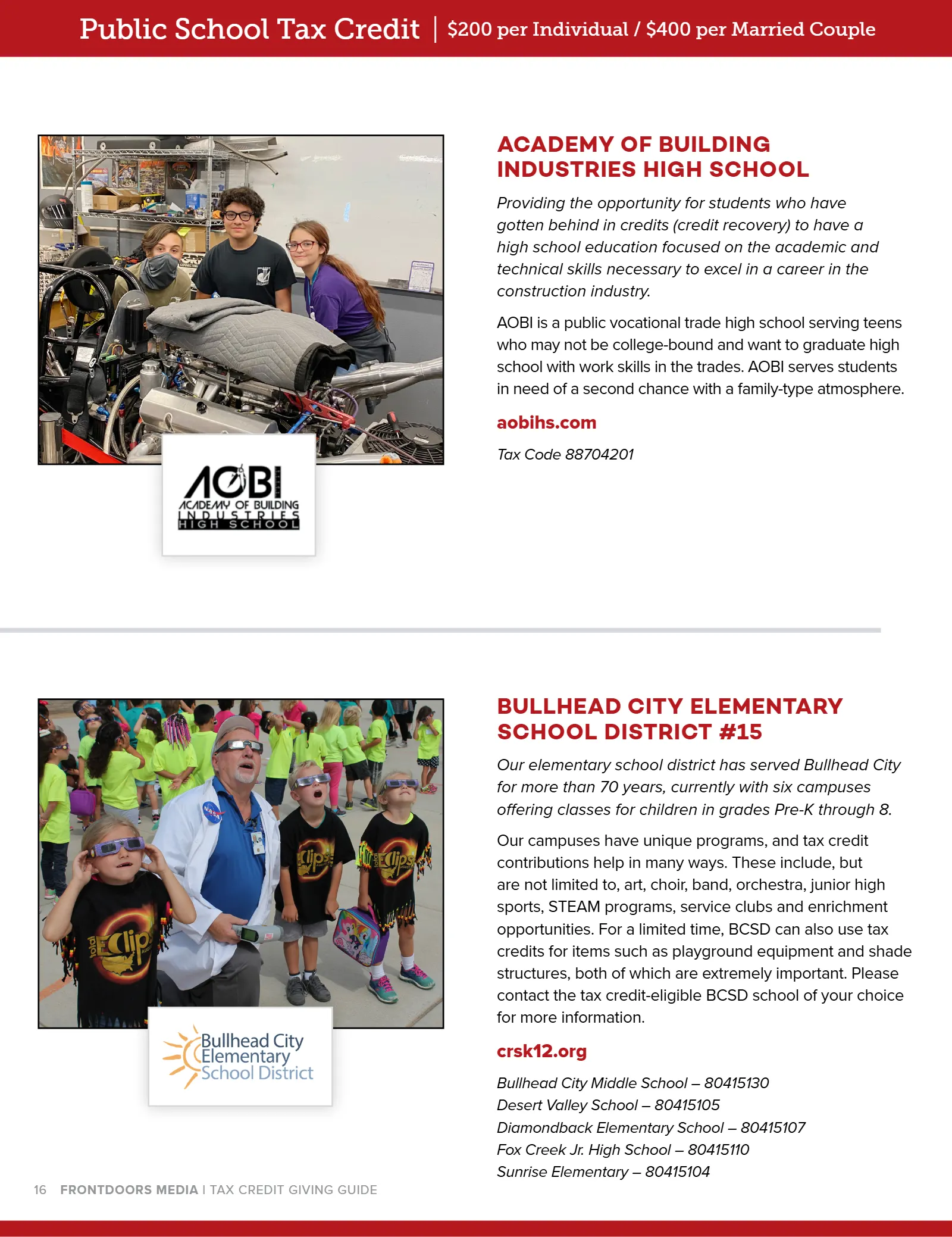 Arizona Tax Credit Guide 2021-22 — Bullhead City Area Edition, page 16