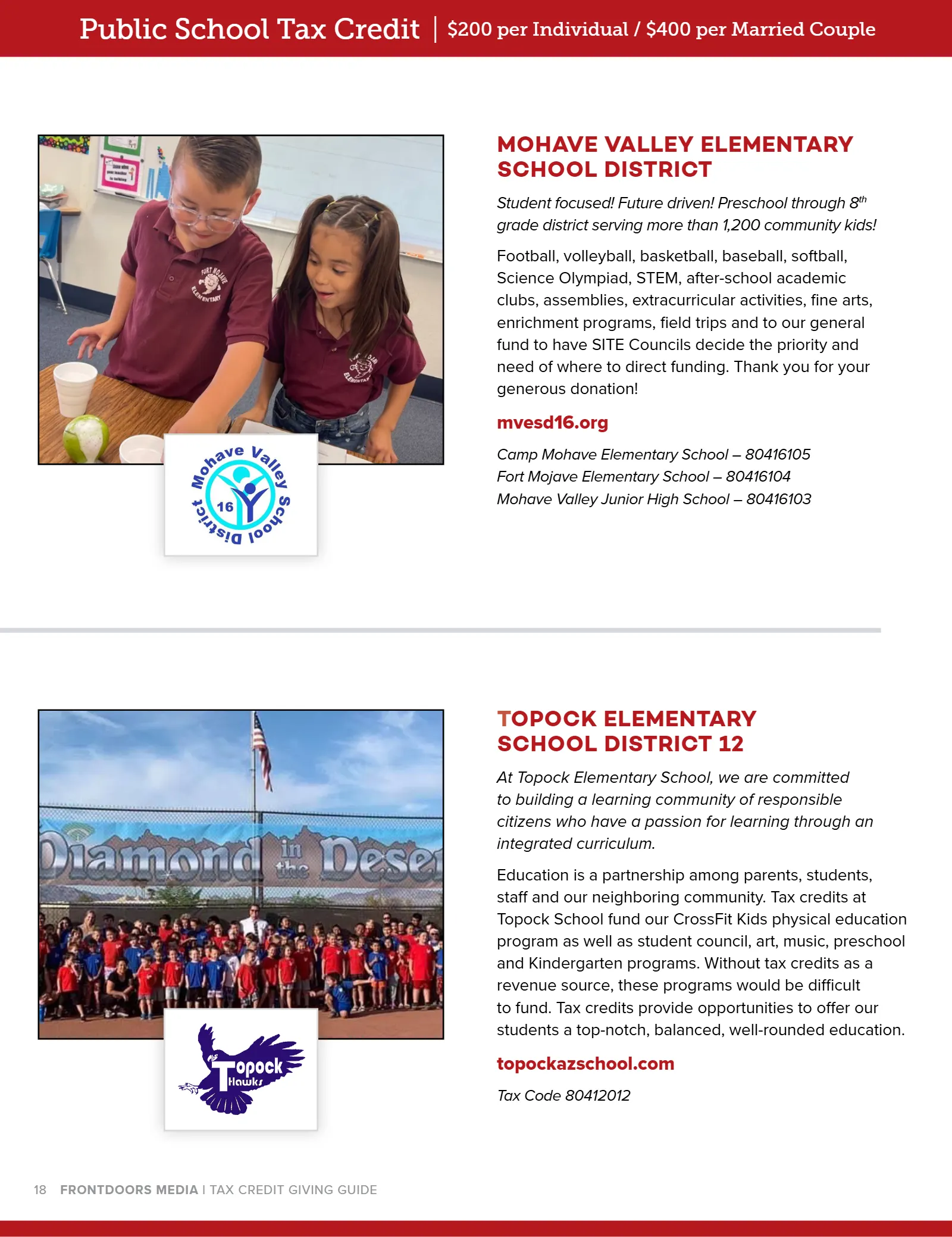 Arizona Tax Credit Guide 2021-22 — Bullhead City Area Edition, page 18