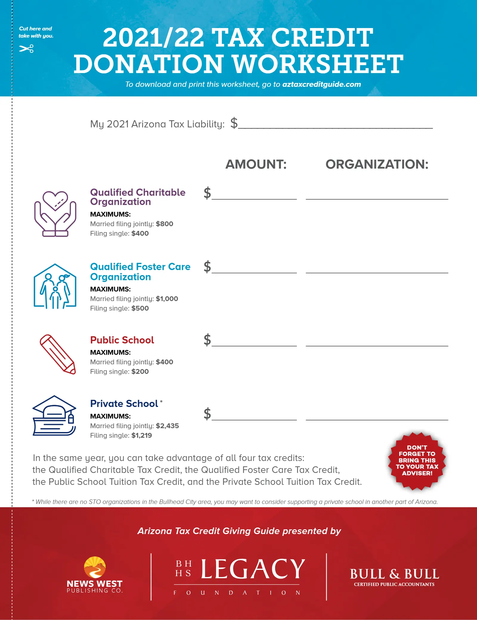 Arizona Tax Credit Guide 2021-22 — Bullhead City Area Edition, page 19