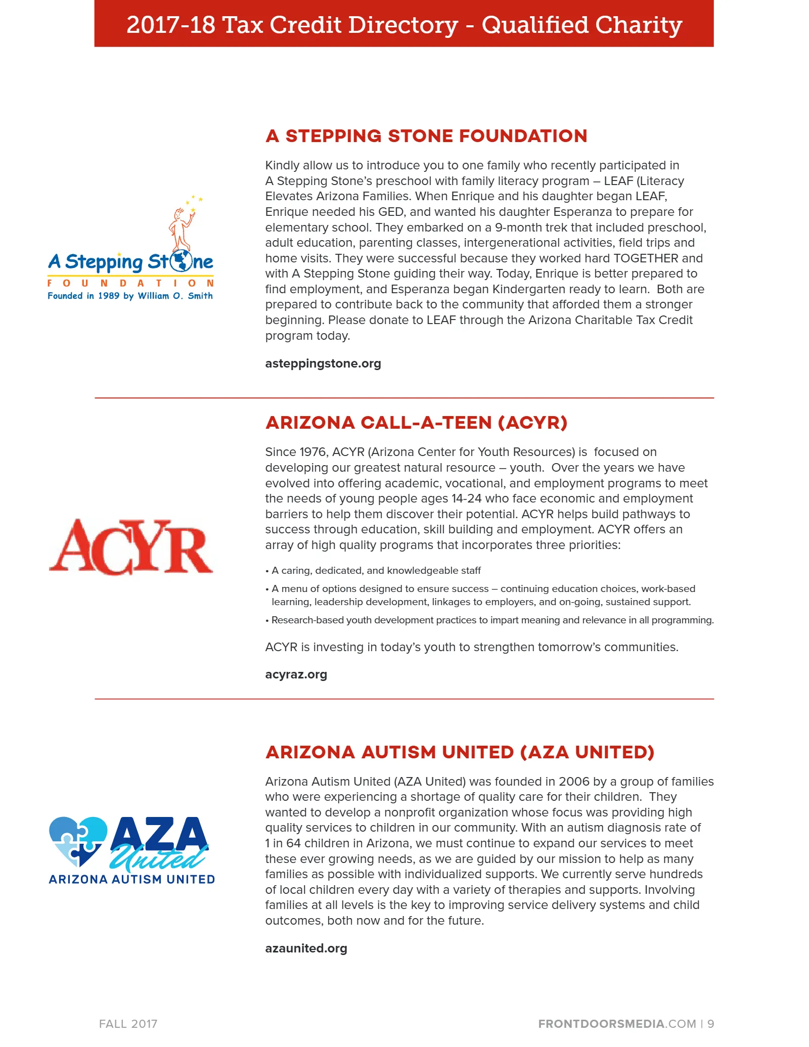 Arizona Tax Credit Guide 2017-18 — Maricopa County Edition, page 9
