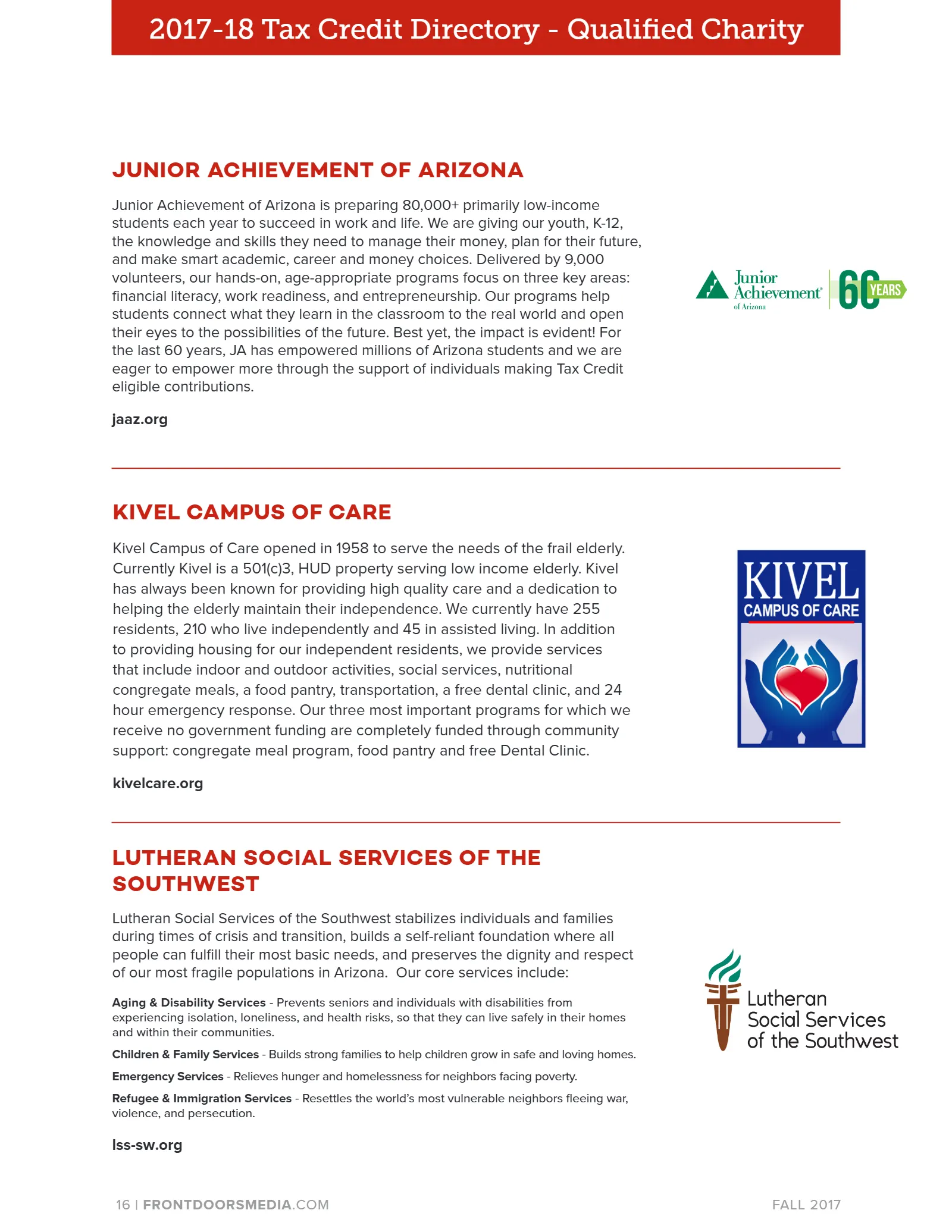 Arizona Tax Credit Guide 2017-18 — Maricopa County Edition, page 16