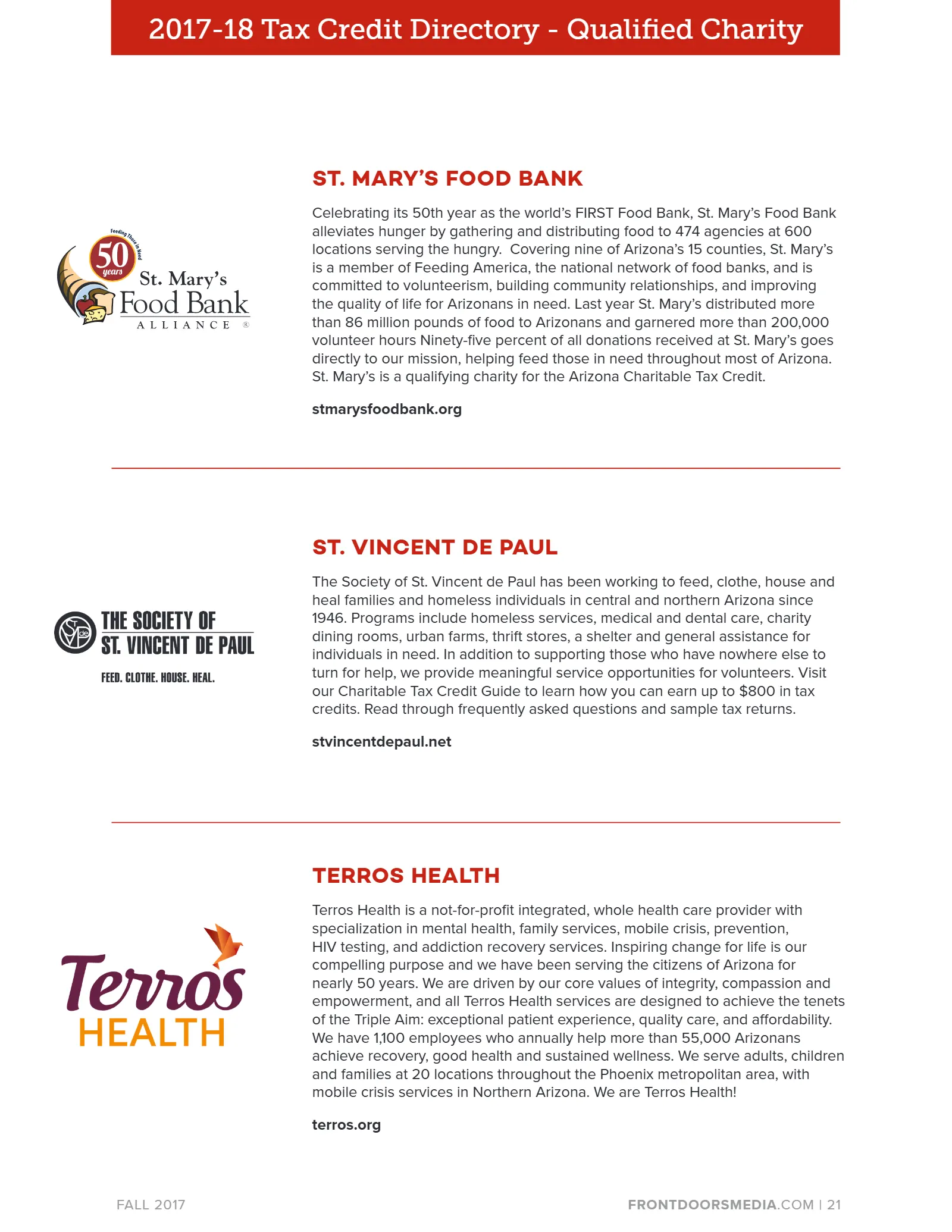 Arizona Tax Credit Guide 2017-18 — Maricopa County Edition, page 21