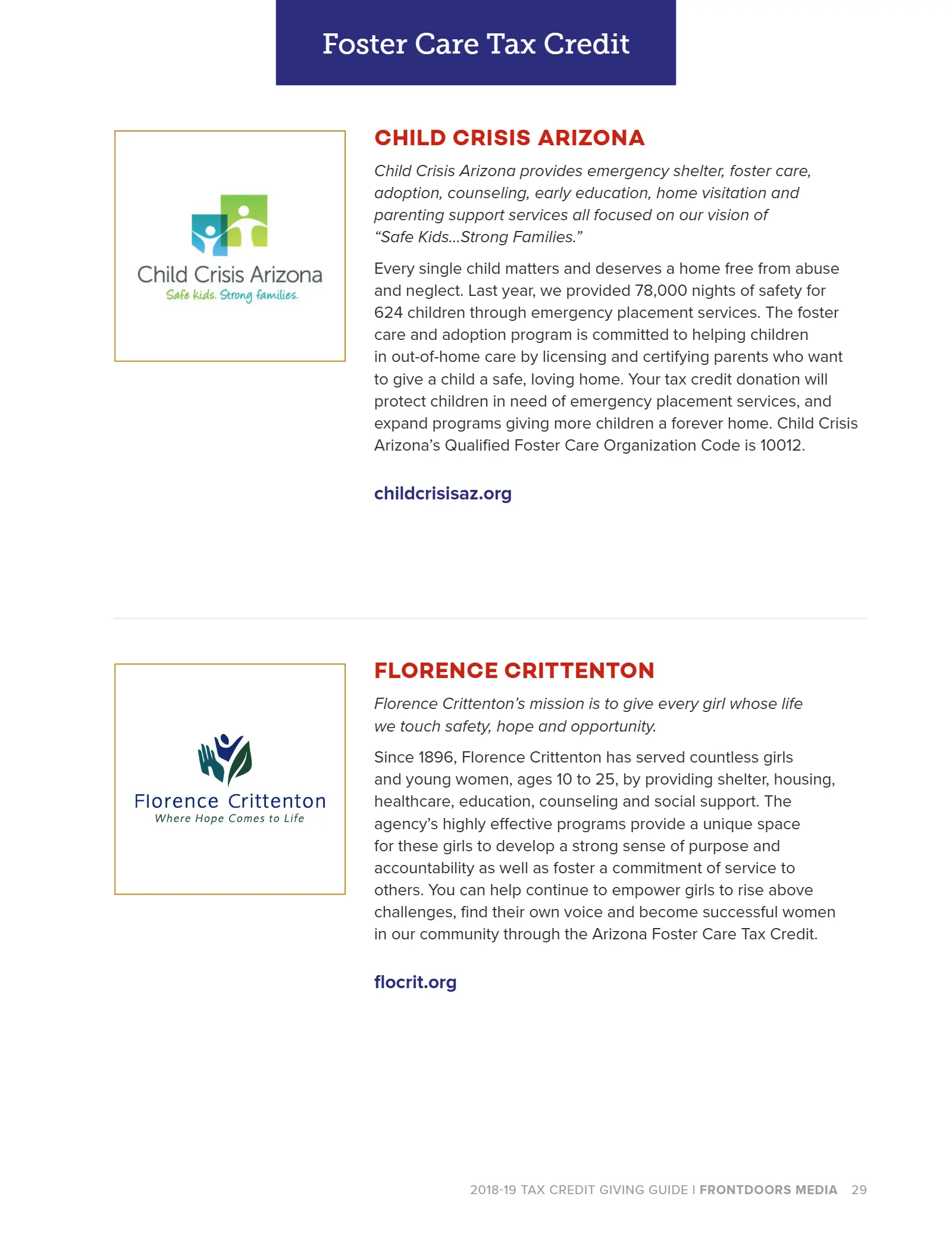 Arizona Tax Credit Guide 2018-19 — Maricopa County Edition, page 31