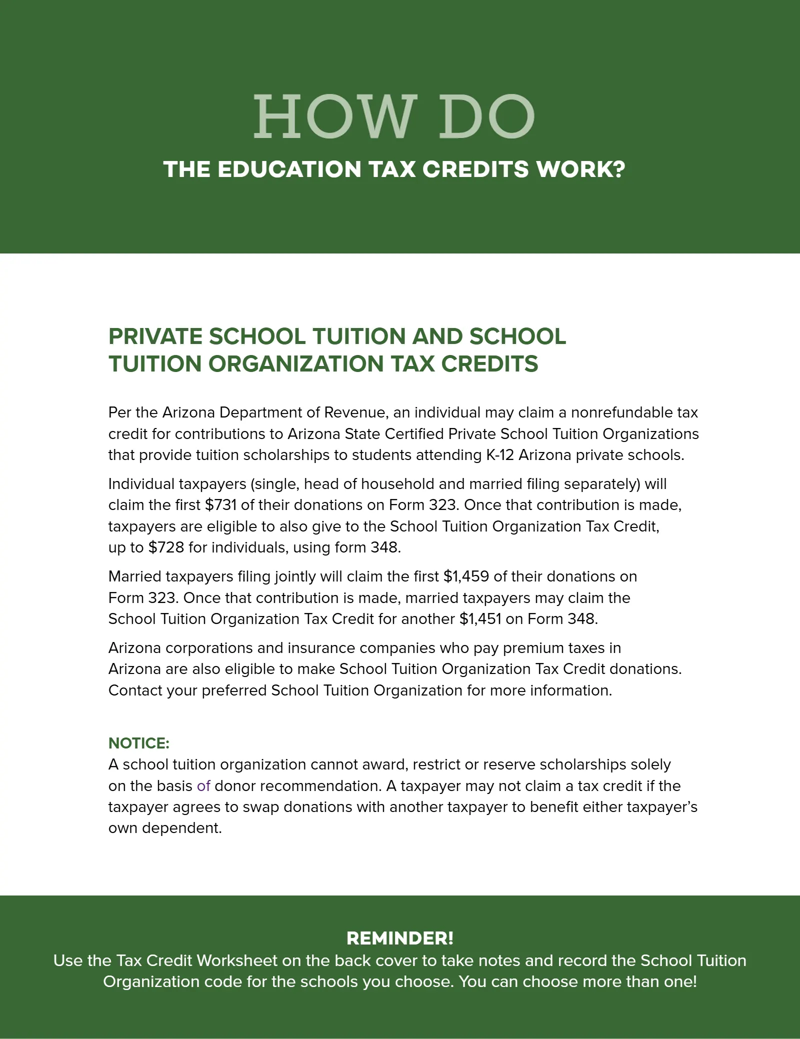 Arizona Tax Credit Guide 2024-25 — Maricopa County Edition, page 74