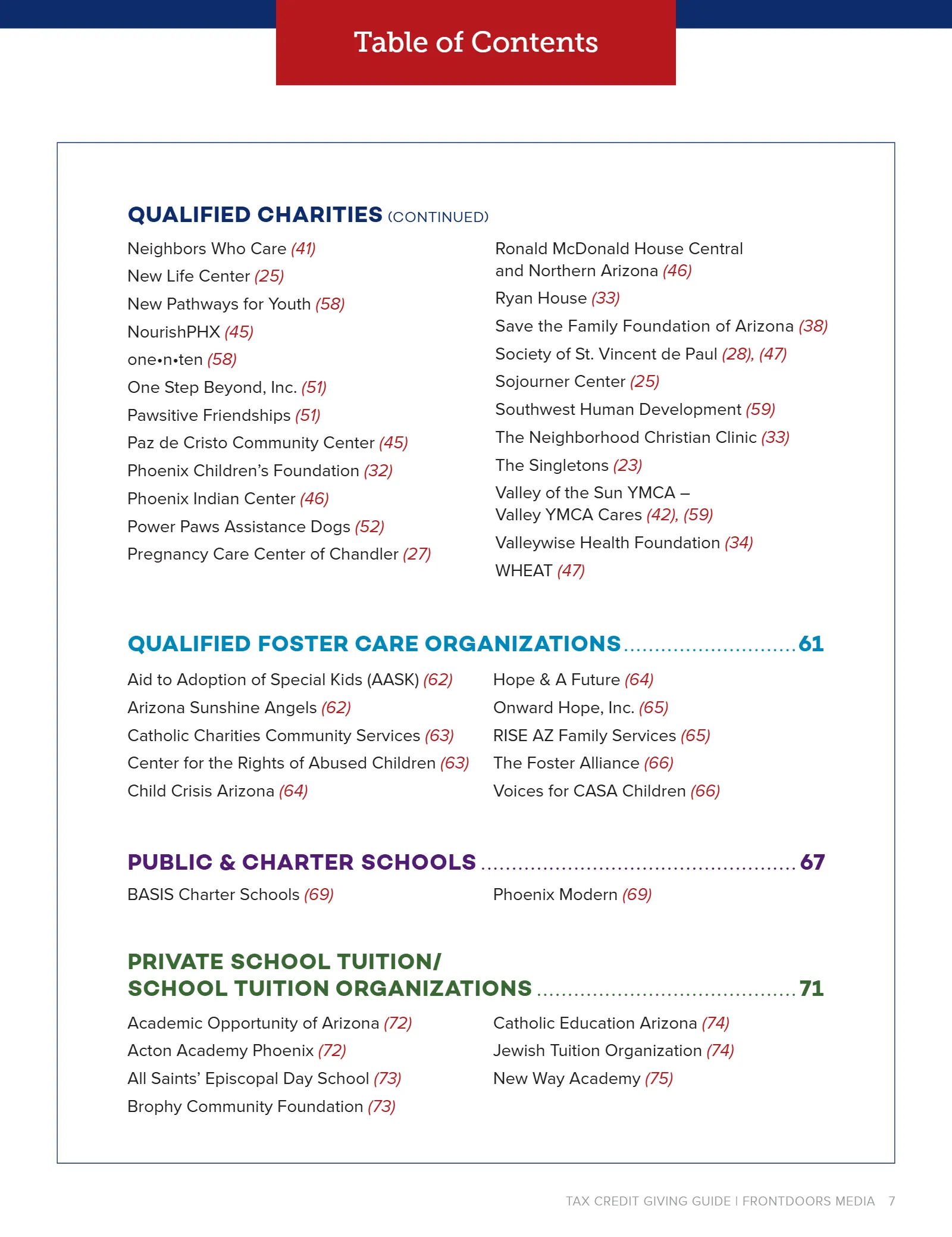 Arizona Tax Credit Guide 2025-26 — Maricopa County Edition, page 7