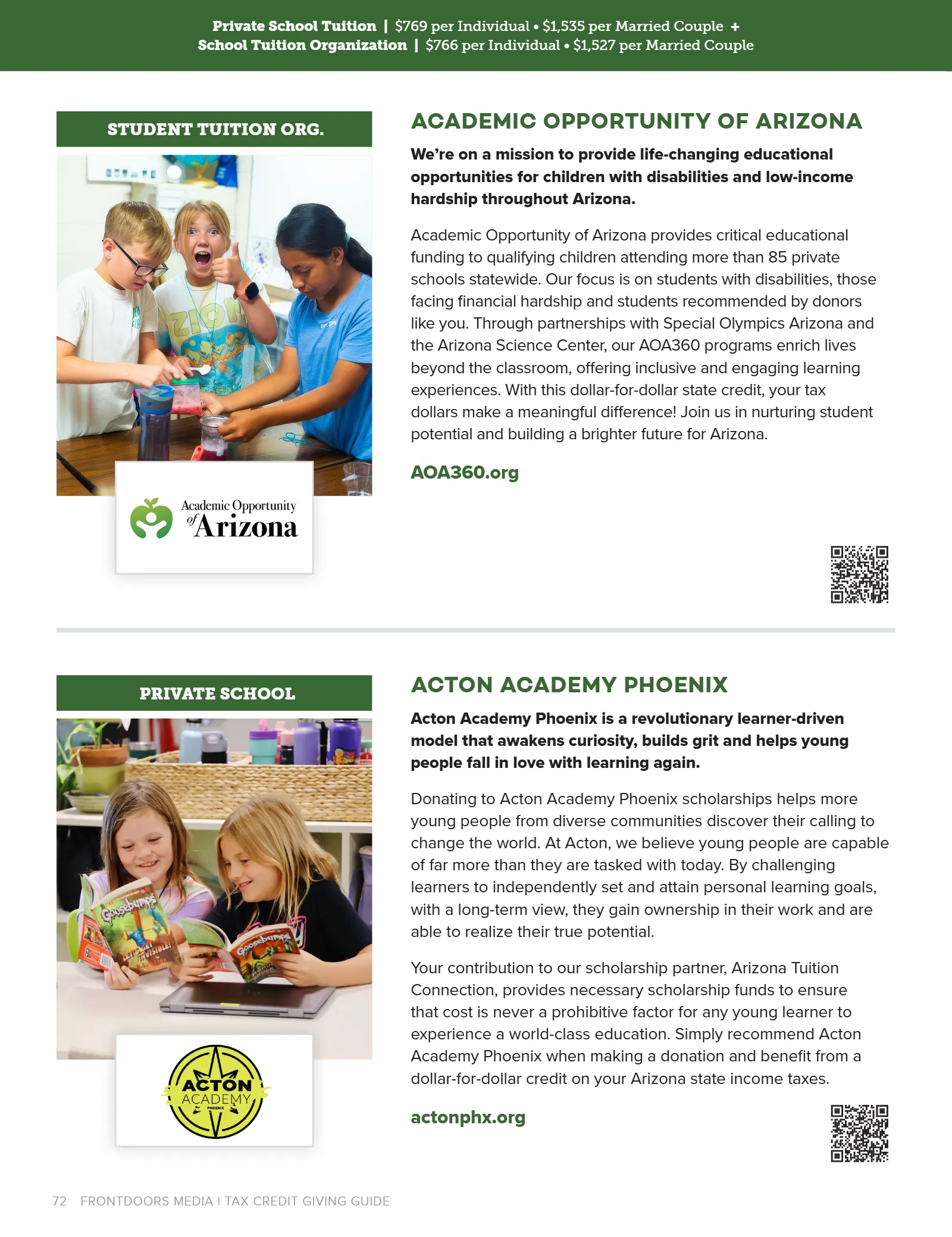 Arizona Tax Credit Guide 2025-26 — Maricopa County Edition, page 72