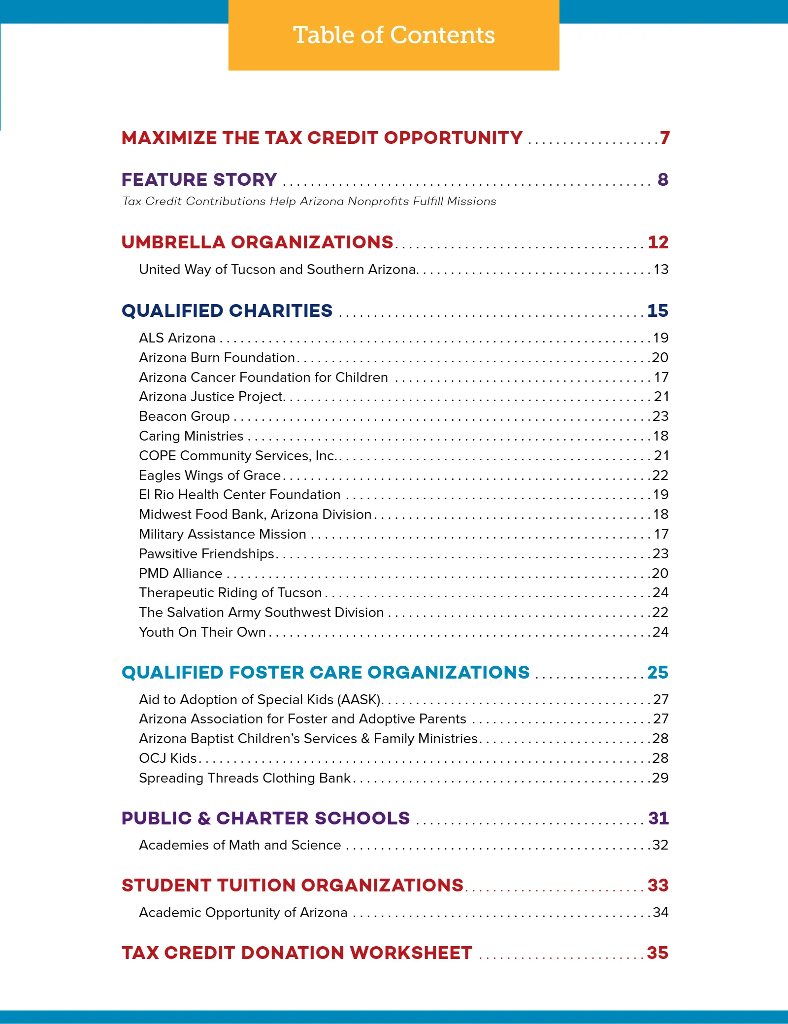 Arizona Tax Credit Guide 2023-24 — Tucson Area Edition, page 5
