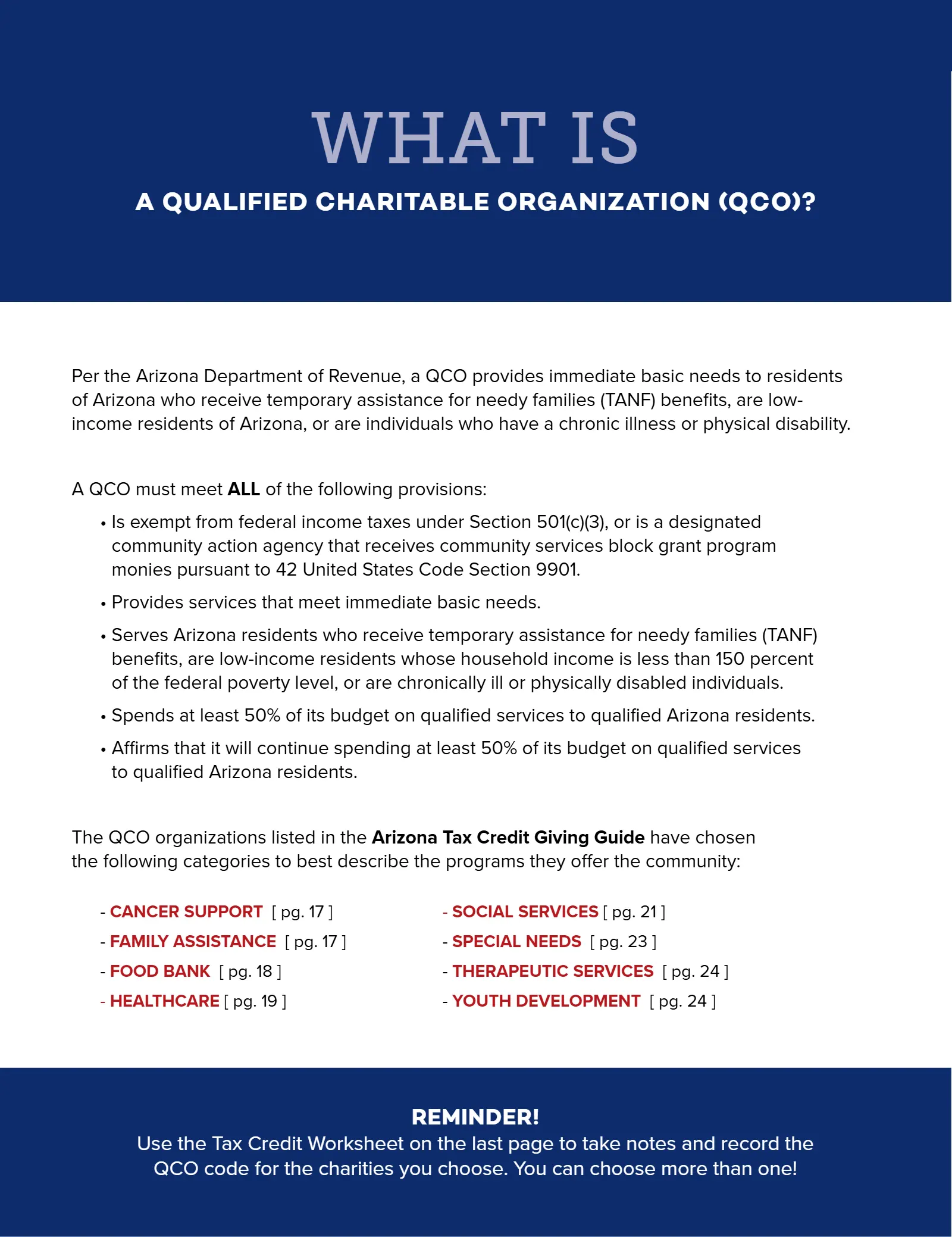 Arizona Tax Credit Guide 2023-24 — Tucson Area Edition, page 16