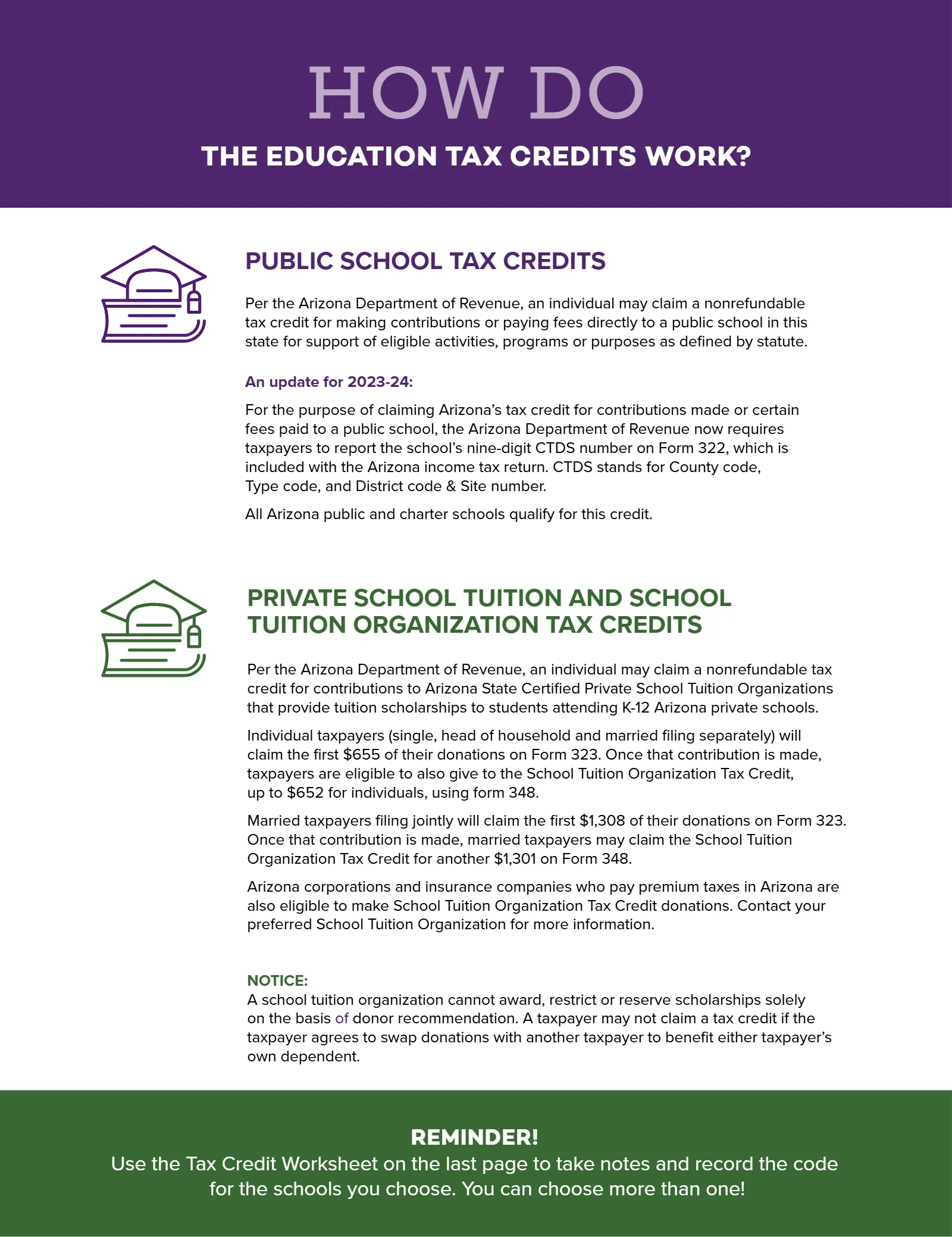 Arizona Tax Credit Guide 2023-24 — Tucson Area Edition, page 30