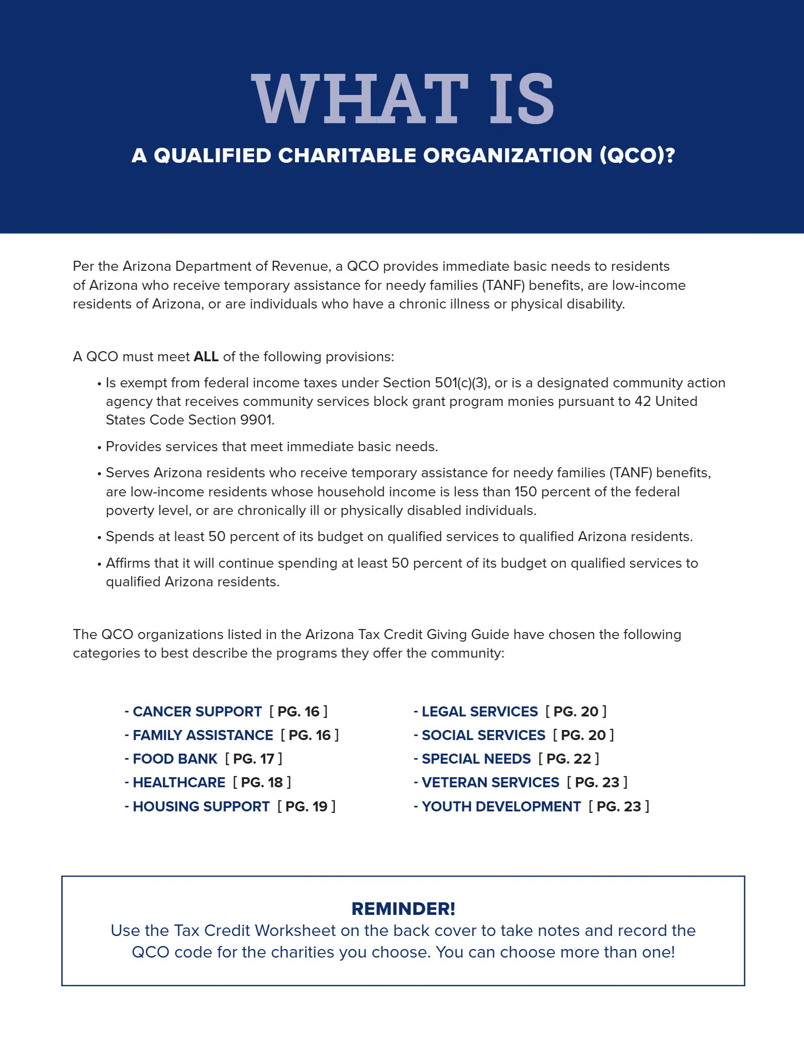 Arizona Tax Credit Guide 2025-26 — Tucson Area Edition, page 14