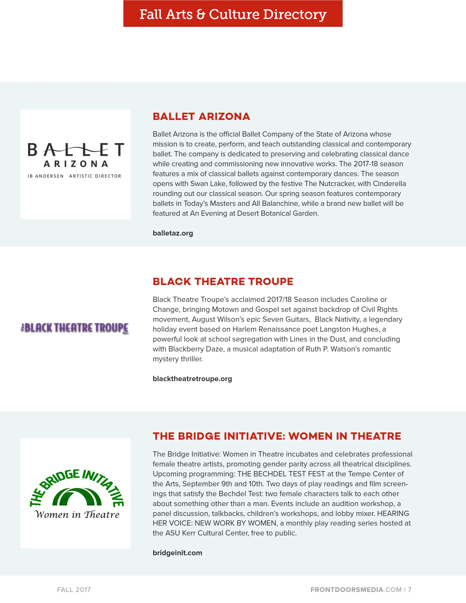 2017 Fall Arts & Culture Directory, page 7