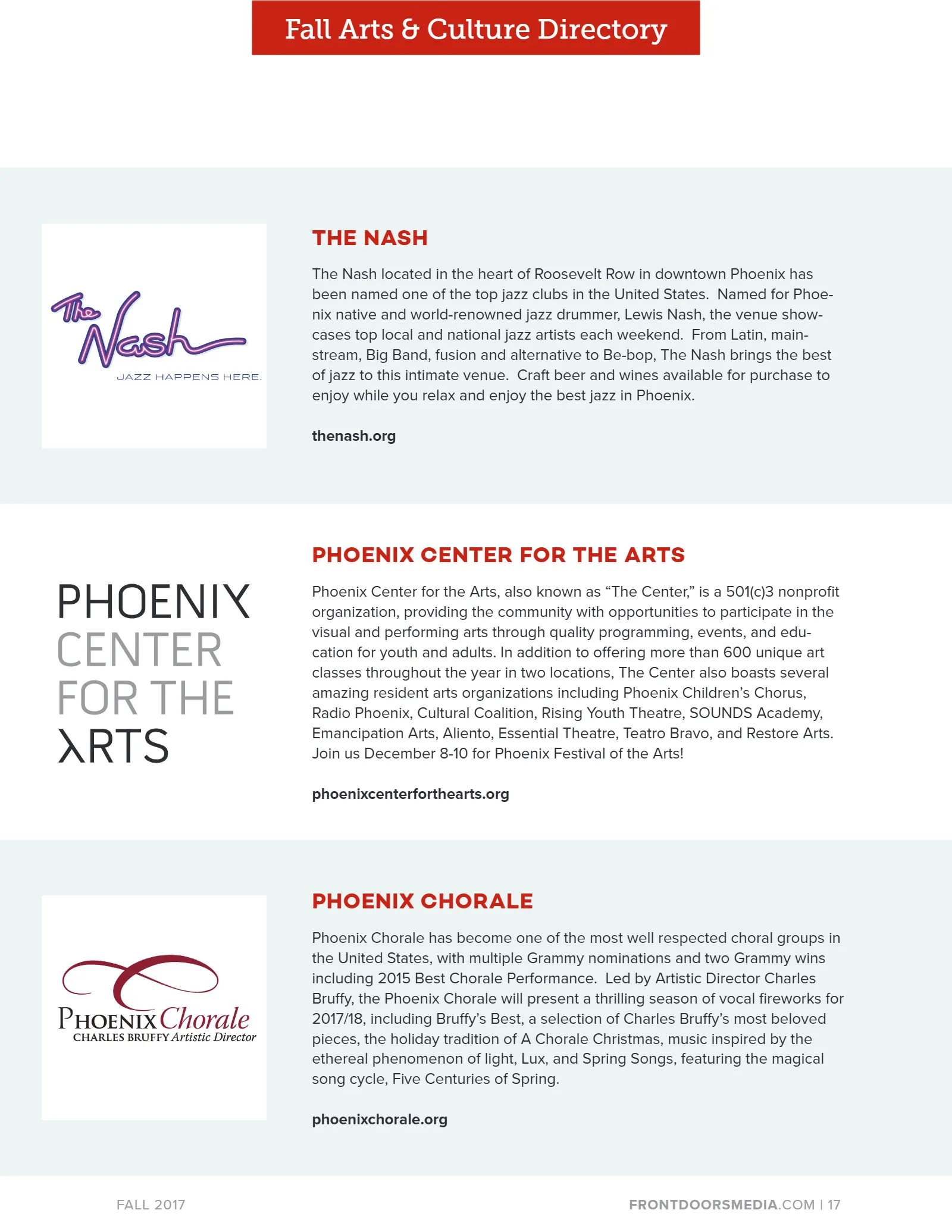 2017 Fall Arts & Culture Directory, page 17