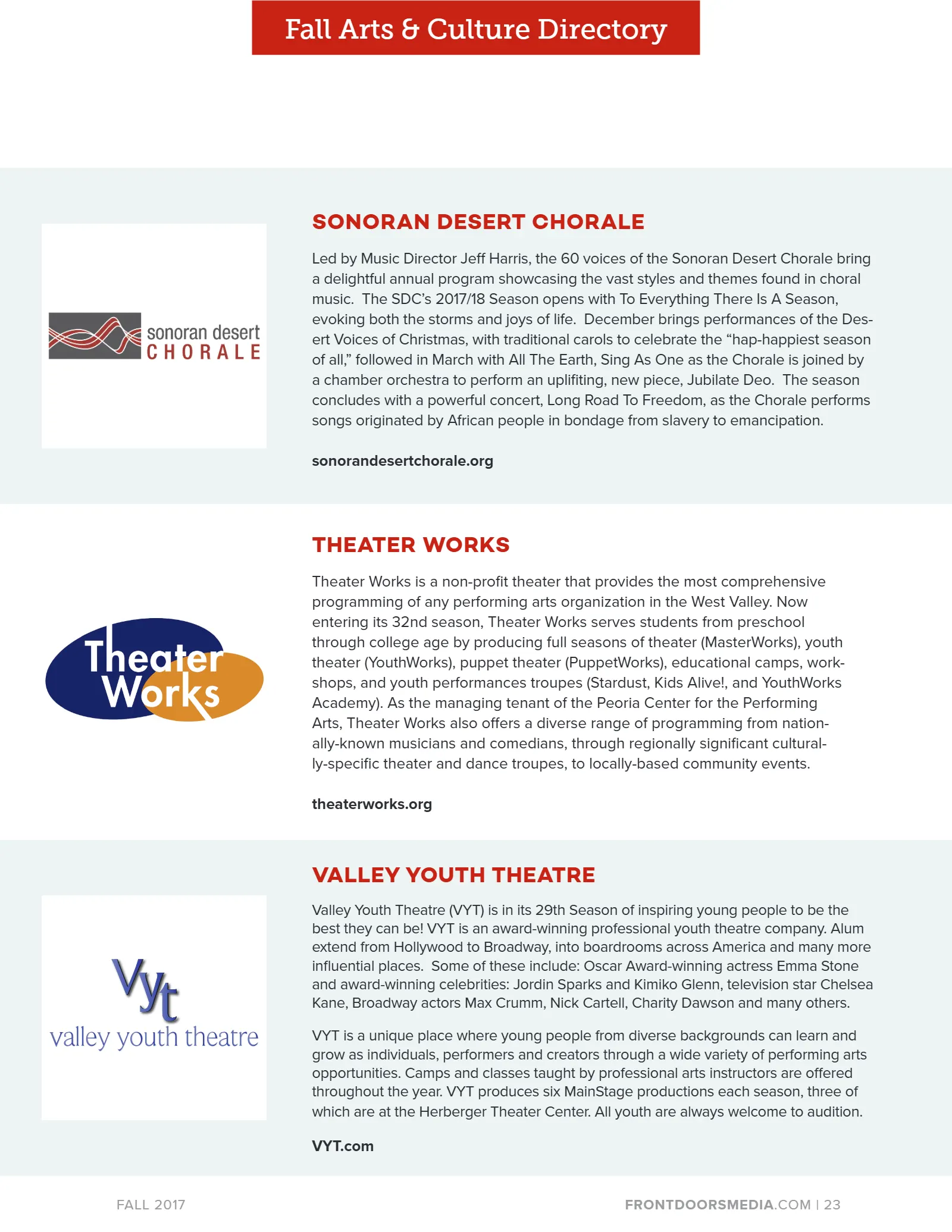 2017 Fall Arts & Culture Directory, page 23