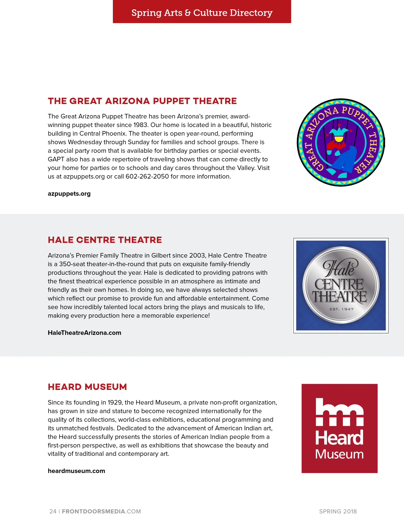 2018 Spring Arts & Culture Directory, page 24