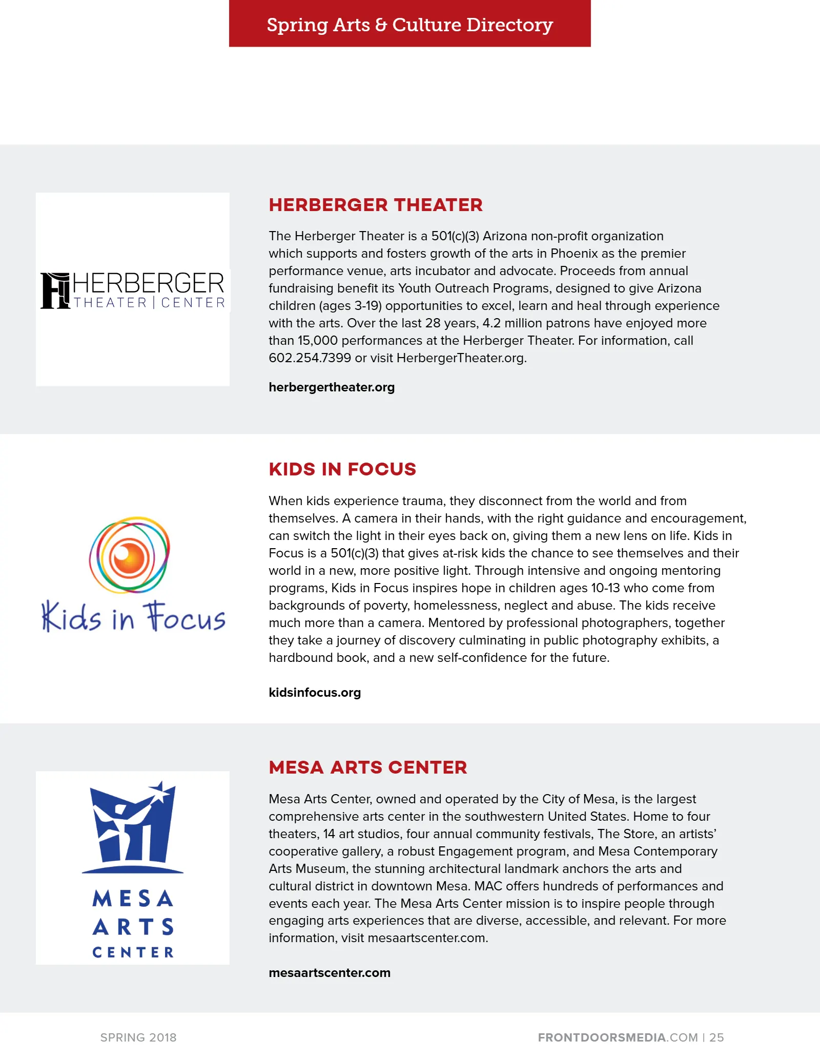 2018 Spring Arts & Culture Directory, page 25