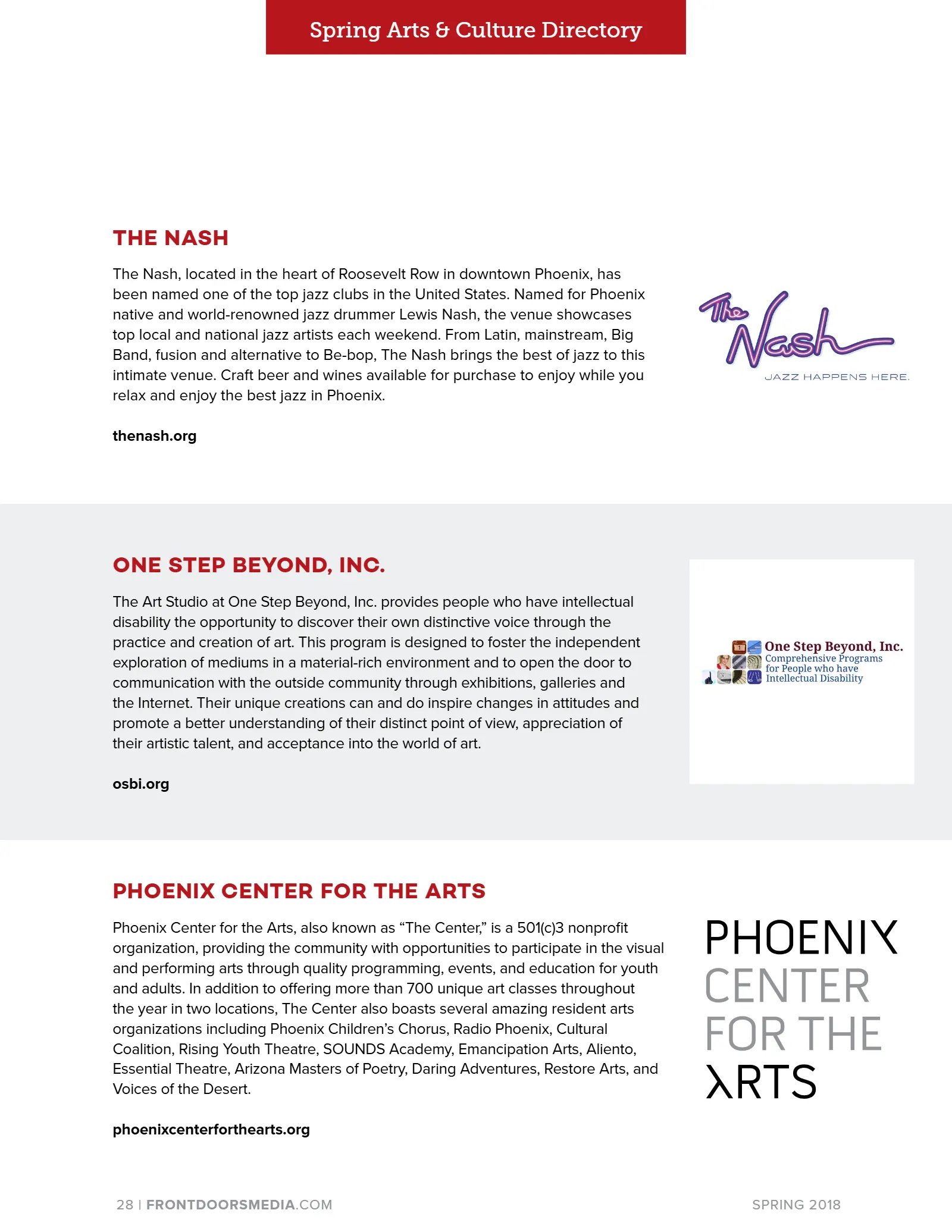 2018 Spring Arts & Culture Directory, page 28