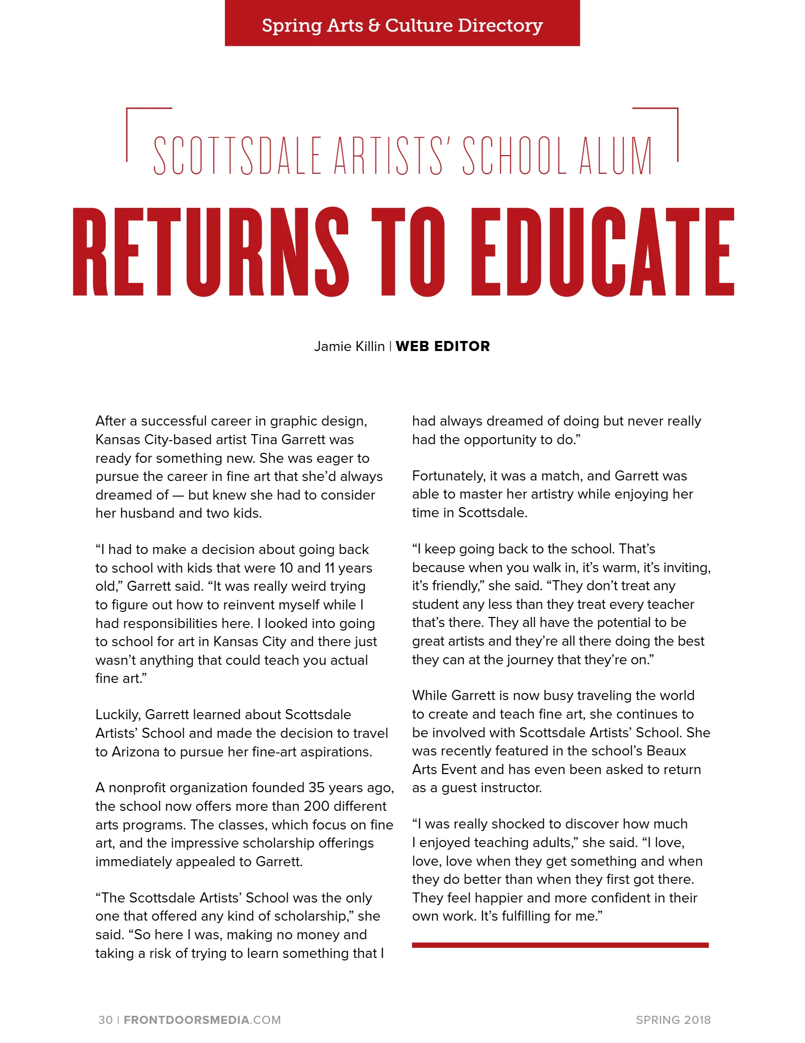 2018 Spring Arts & Culture Directory, page 30