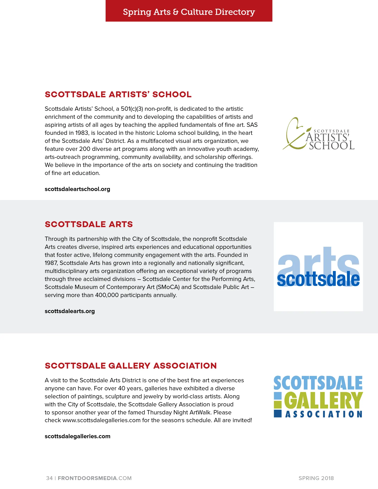 2018 Spring Arts & Culture Directory, page 34