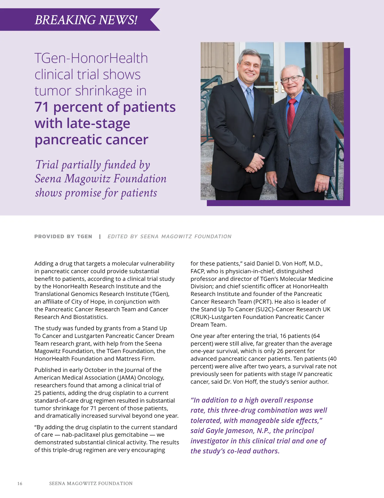 Seena Magowitz Foundation - Honoring Impact, page 16
