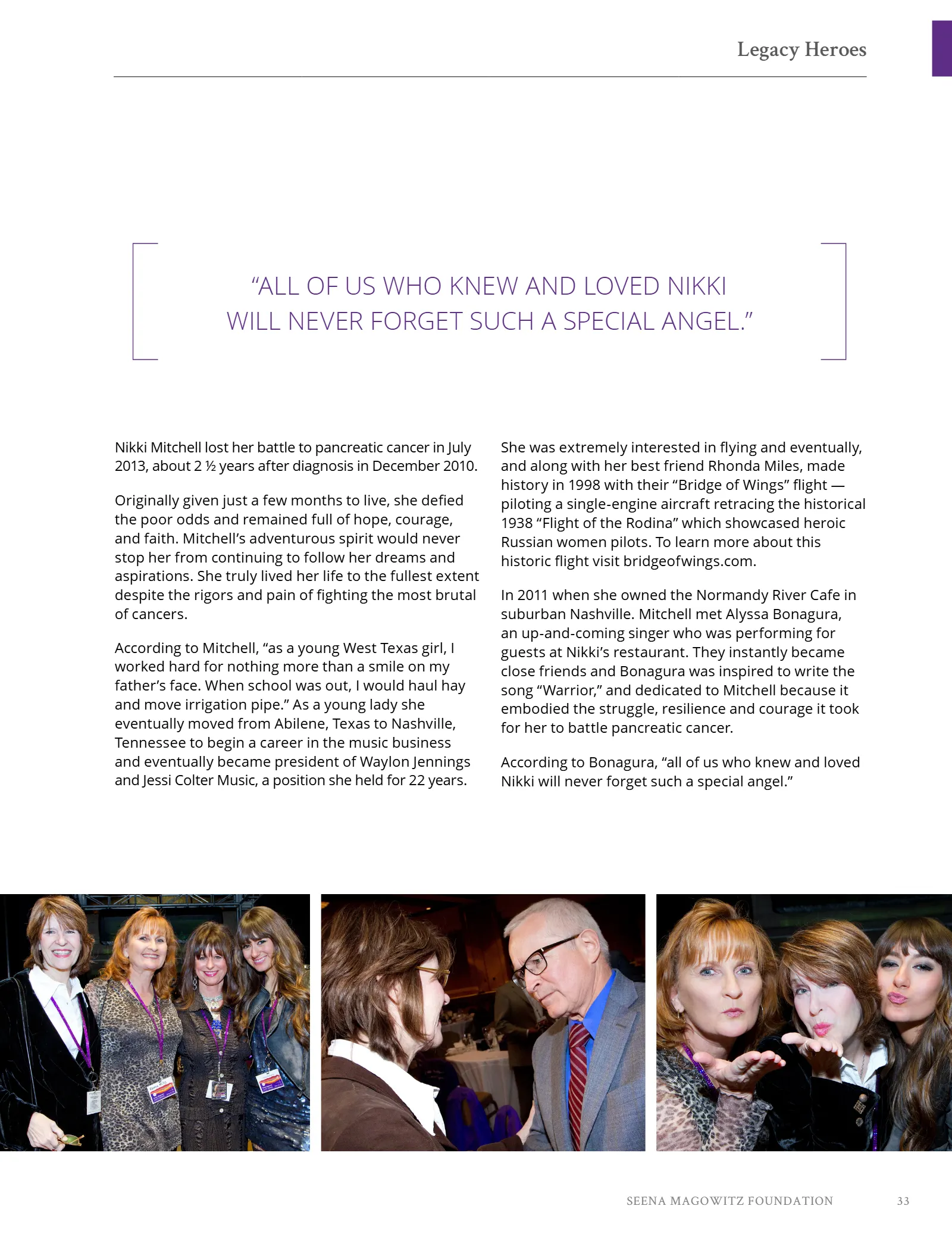 Seena Magowitz Foundation - Honoring Impact, page 33