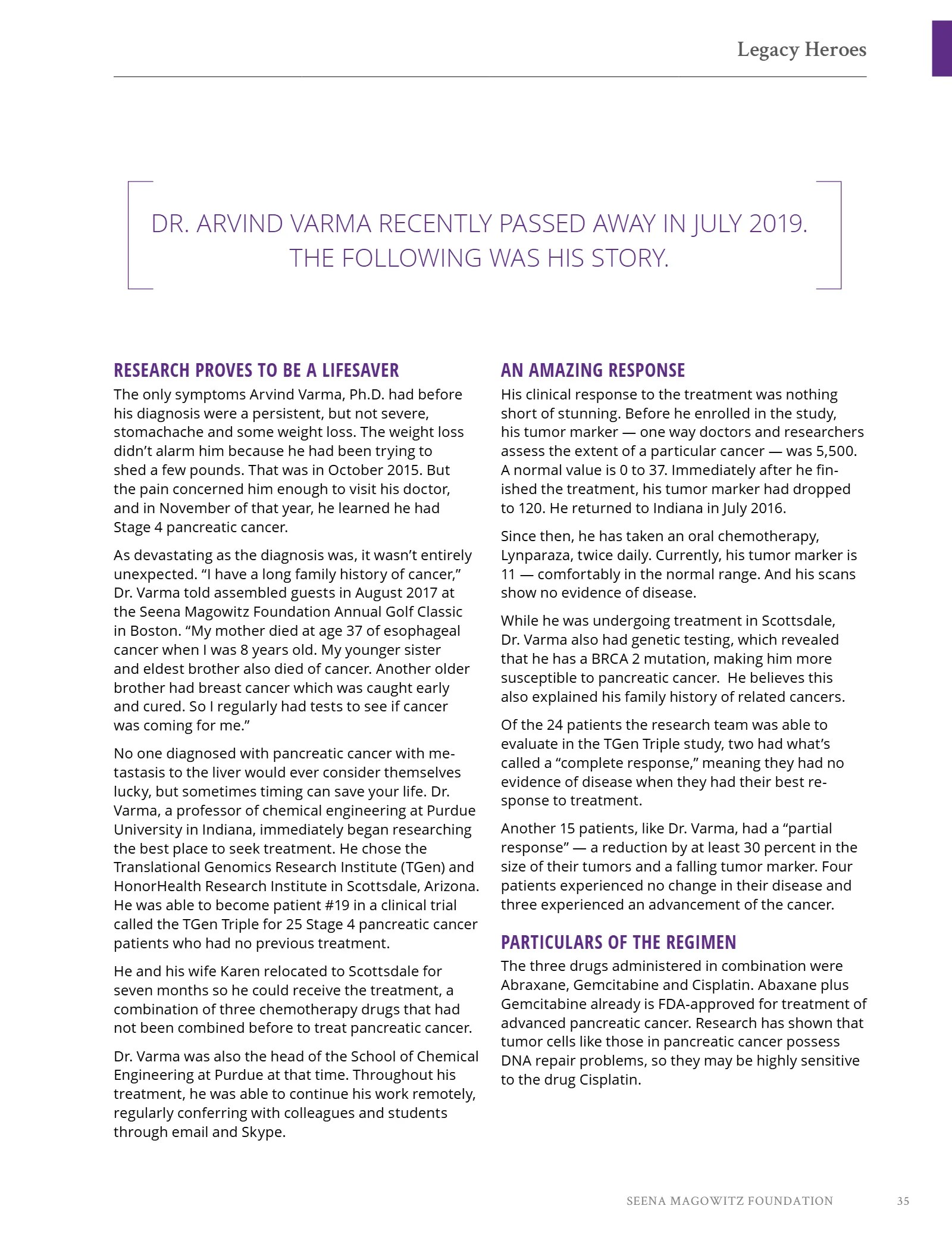 Seena Magowitz Foundation - Honoring Impact, page 35