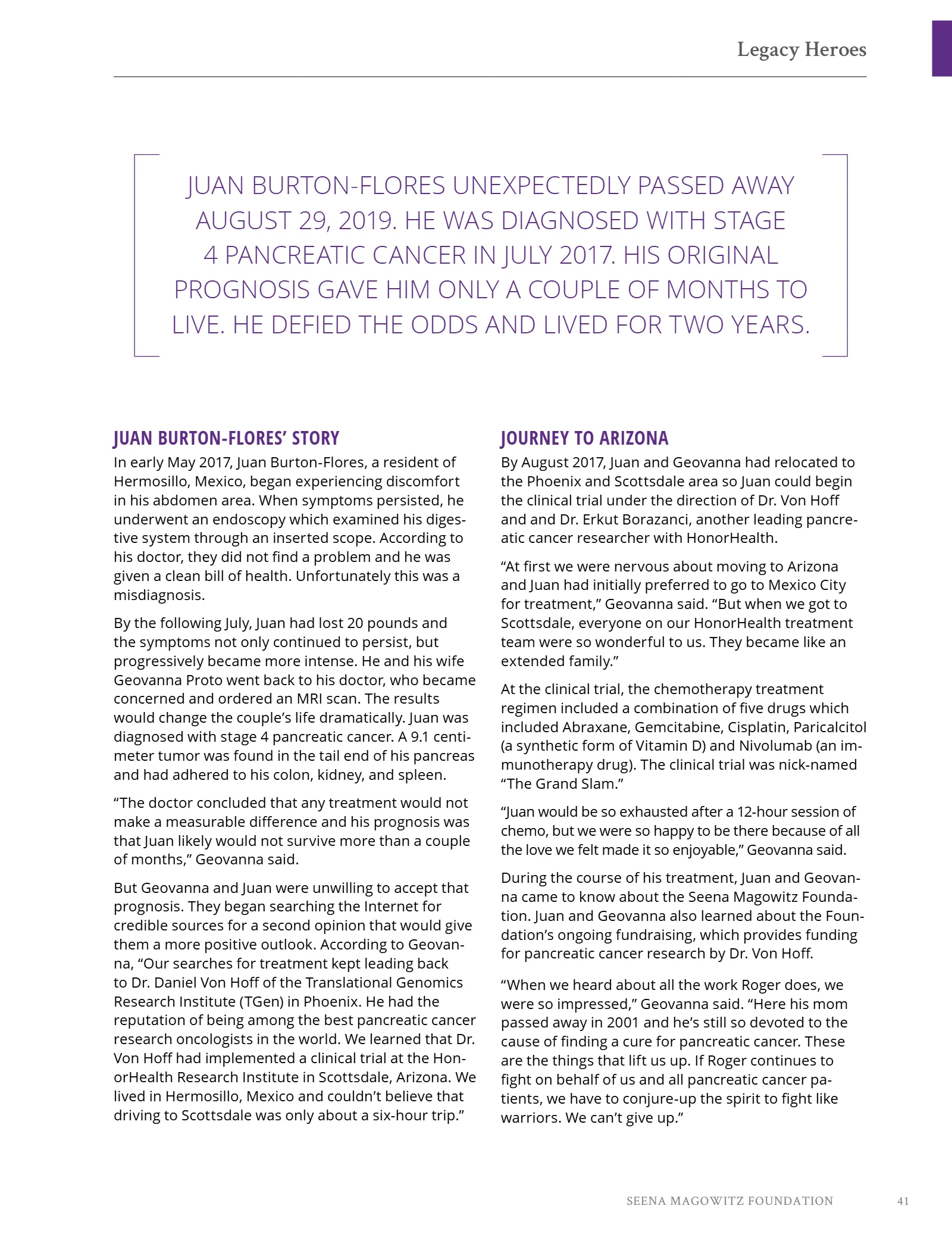 Seena Magowitz Foundation - Honoring Impact, page 41