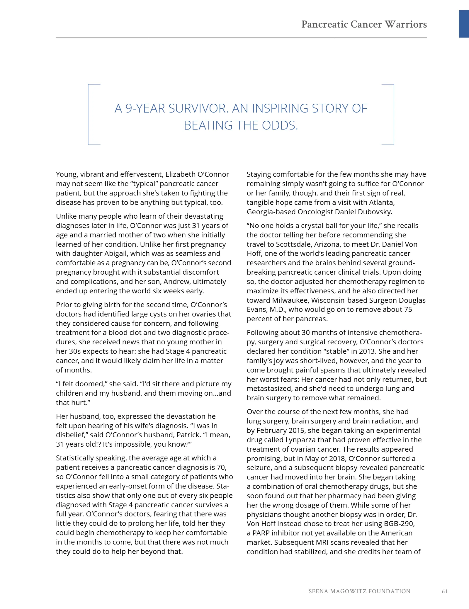 Seena Magowitz Foundation - Honoring Impact, page 61