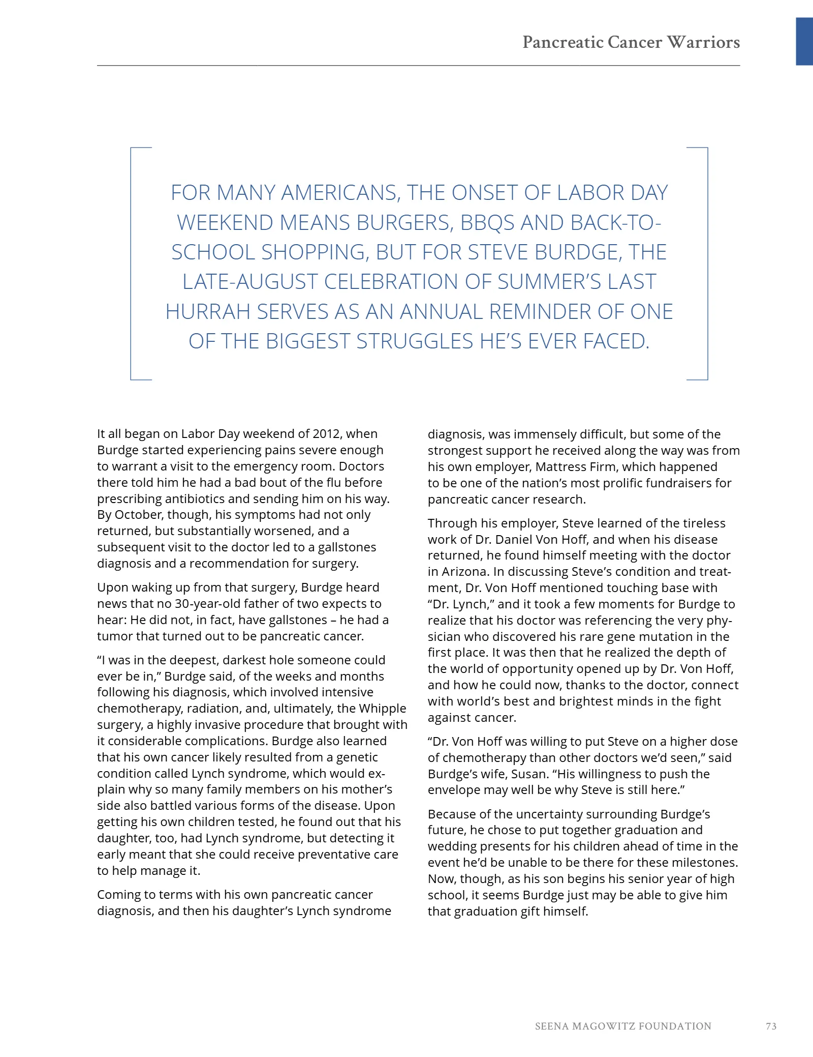 Seena Magowitz Foundation - Honoring Impact, page 73