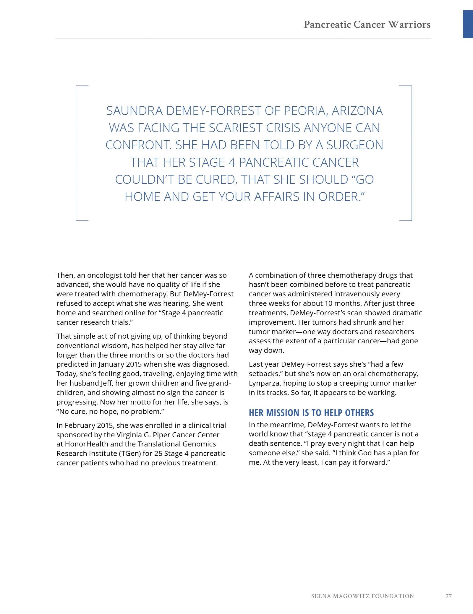 Seena Magowitz Foundation - Honoring Impact, page 77