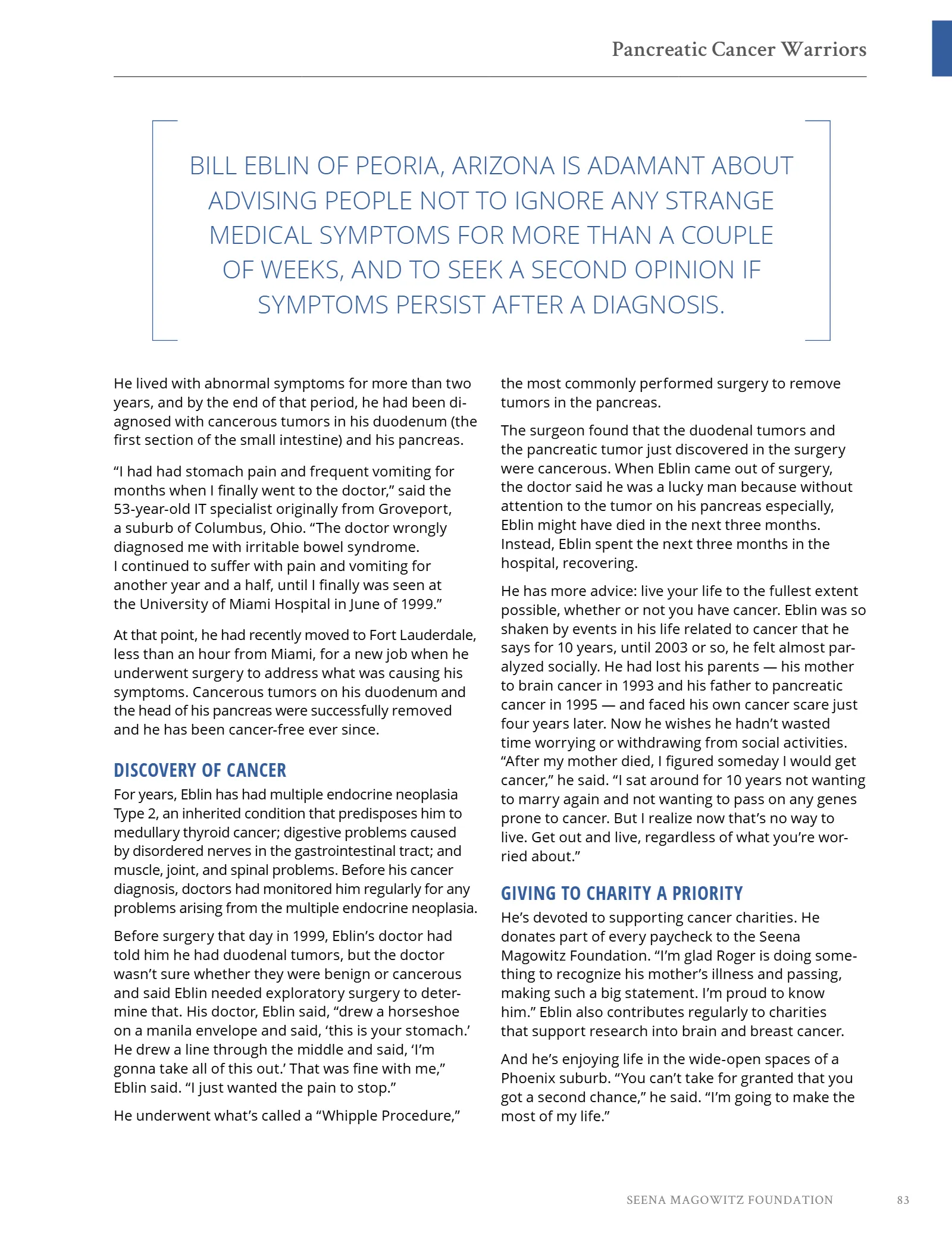 Seena Magowitz Foundation - Honoring Impact, page 83