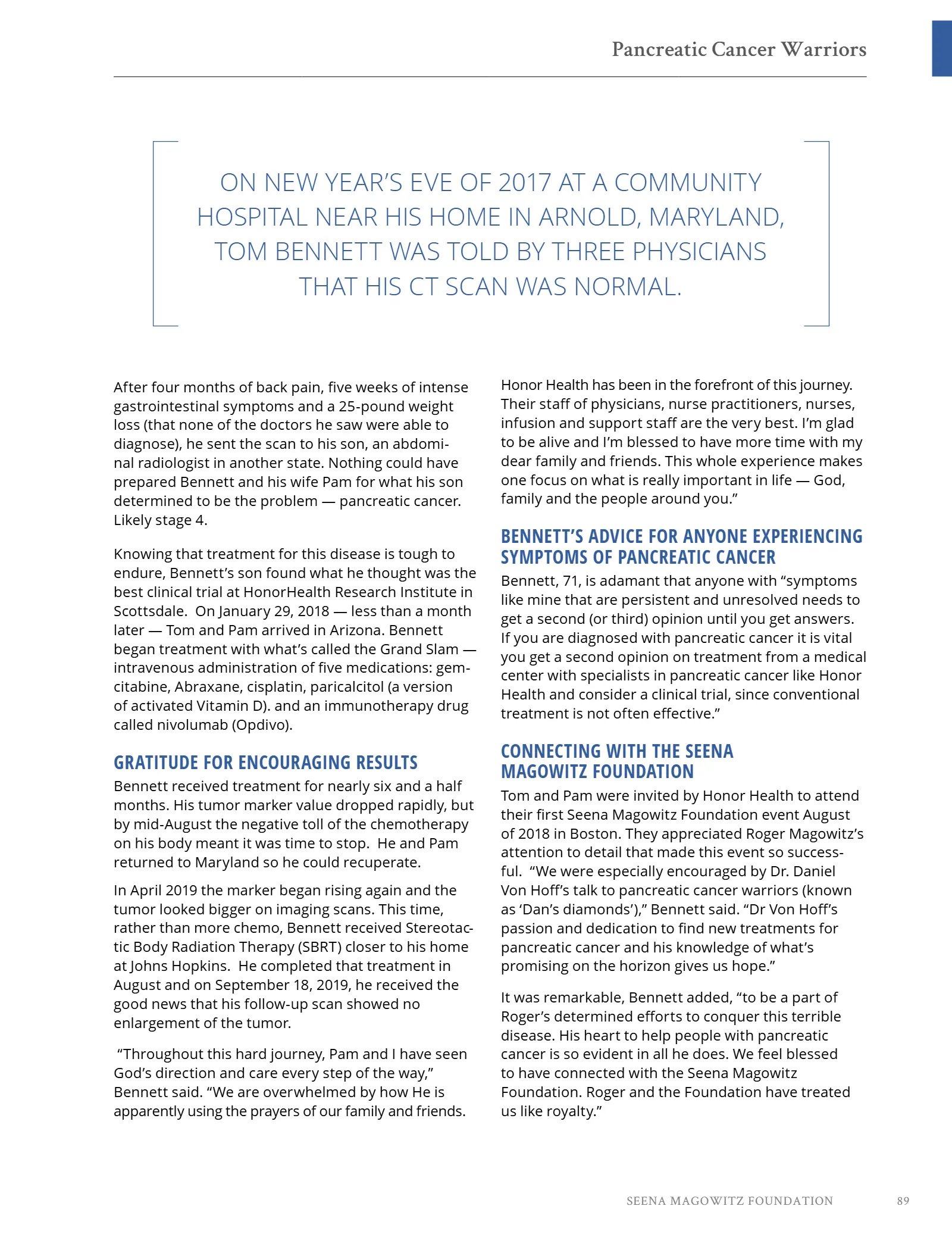 Seena Magowitz Foundation - Honoring Impact, page 89
