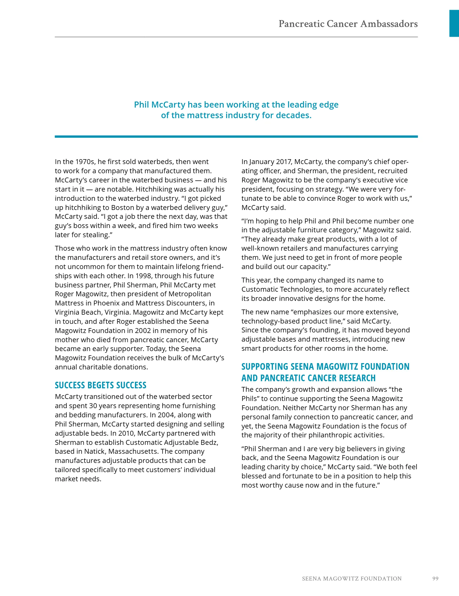 Seena Magowitz Foundation - Honoring Impact, page 99