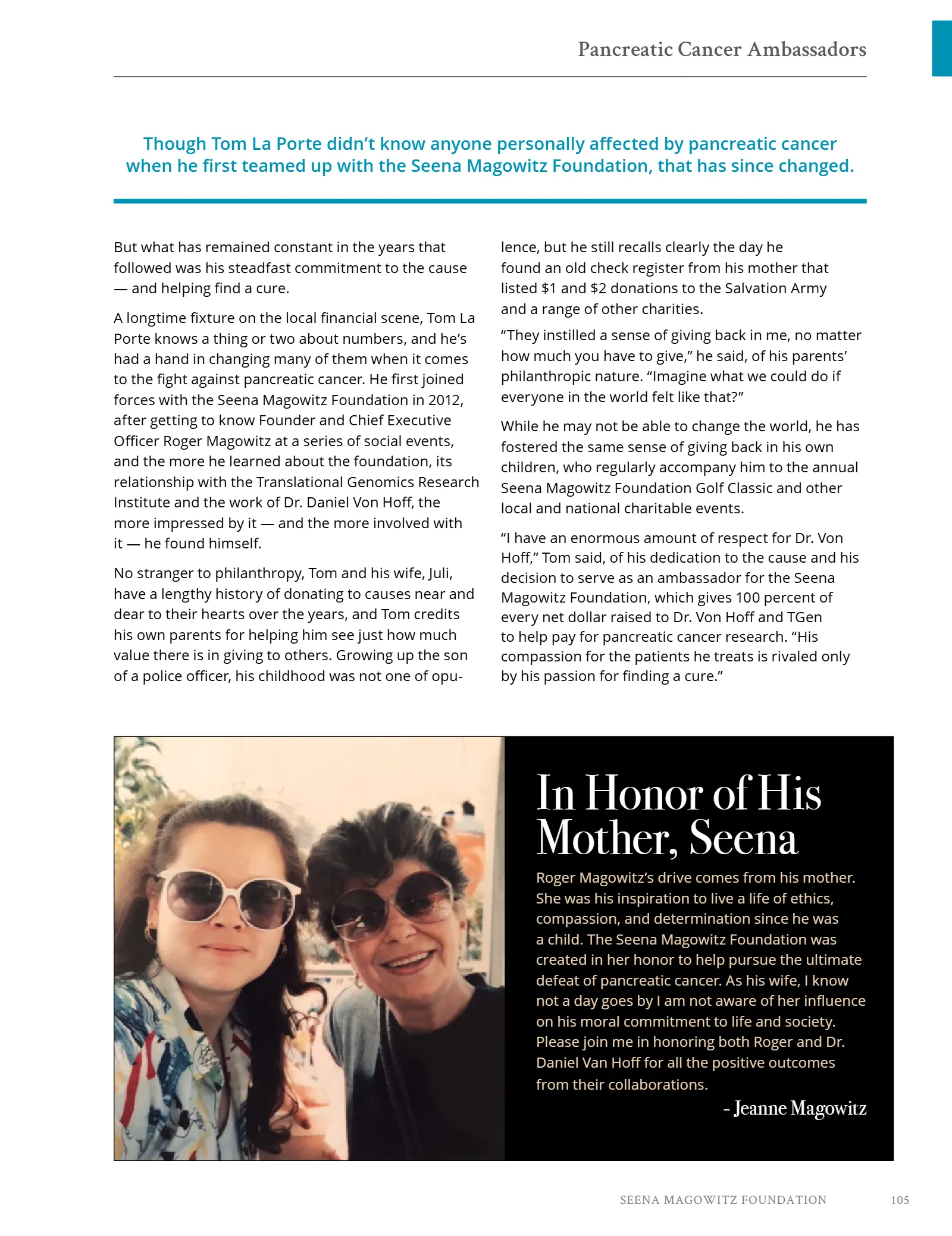 Seena Magowitz Foundation - Honoring Impact, page 105