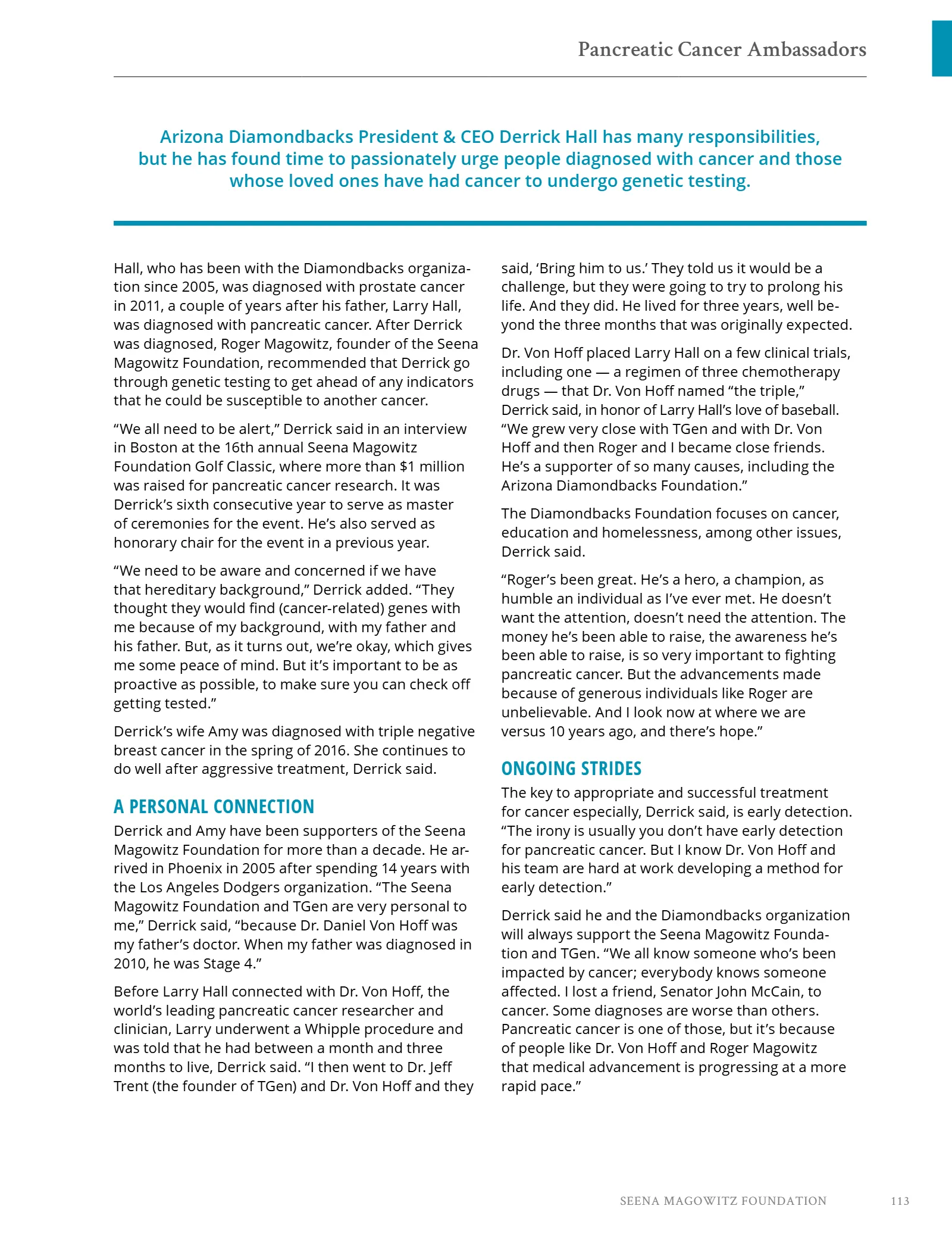 Seena Magowitz Foundation - Honoring Impact, page 113